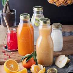 Chai Thủy Tinh Quattro Juice 1L Bormioli Rocco - Nắp Vặn Kín Chất Lượng Cao, Chai Đựng Nước Ép & Sữa Hạt Từ Ý