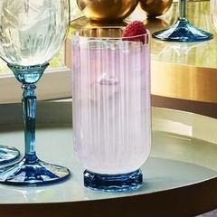Bộ 4 ly thủy tinh cao cấp Florian 430ml Bormioli Rocco - Ly uống nước màu trắng và xanh sang trọng cho gia đình và tiệc tùng