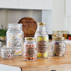 Chai Thủy Tinh Quattro 1L Bormioli Rocco - Nắp Vặn Kín, Chai Đựng Nước Ép Sang Trọng & Decor Đẹp từ Ý
