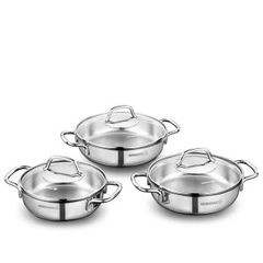 Nồi inox 18/10 Korkmaz Perla 2.3L - 3L - 3.6L, Thân Thấp Dùng Cho Bếp Từ - Sản Xuất Tại Thổ Nhĩ Kỳ