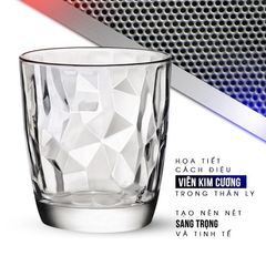 Bộ 6 ly thủy tinh Diamond 300ml Bormioli Rocco - Ly uống nước cao cấp Ý, sang trọng và tinh xảo cho bữa tiệc và gia đình