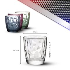 Bộ 6 ly thủy tinh Diamond 300ml Bormioli Rocco - Ly uống nước cao cấp Ý, sang trọng và tinh xảo cho bữa tiệc và gia đình
