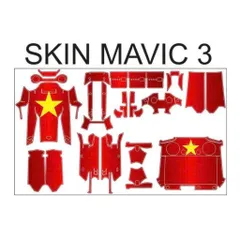 Tem Dán Skin Mavic 3 Đỏ Sao Vàng - Bộ Trang Trí Toàn Thân Chống Nước, Bền Bỉ và Sáng Bóng
