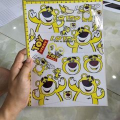 Tem dán trang trí xe máy Gấu Dâu Lotso A4 - Tem 3 Lớp Chống Nước Bền Bỉ, Họa Tiết Sắc Nét, Bảo Hành Trọn Đời