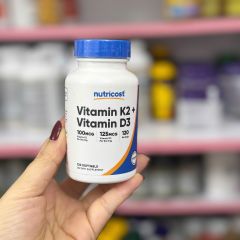 Nutricost Vitamin K2D3 120 Viên - Hỗ Trợ Hấp Thụ Canxi, Tăng Cường Sức Khỏe Xương Khớp, Phòng Ngừa Loãng Xương