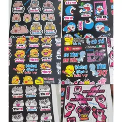 Sticker Decal Gấu Dâu - Tem Dán Vui Nhộn Chống Nước Chất Liệu Cao Cấp 20x30cm - Trang Trí Sáng Bóng
