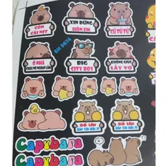Sticker Decal Gấu Dâu - Tem Dán Vui Nhộn Chống Nước Chất Liệu Cao Cấp 20x30cm - Trang Trí Sáng Bóng