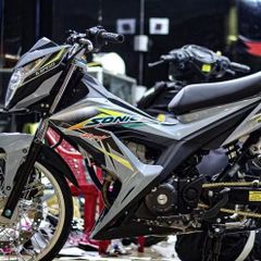Tem Dán 3 Lớp Cao Cấp Cho Honda Sonic 150 - Xám Xi Măng, Chống Nước, Bảo Hành Trọn Đời, Tặng Logo Nghệ Thuật