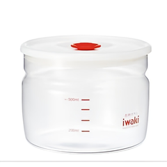 Hộp Thủy Tinh Chịu Nhiệt Iwaki 550ml - Nắp Kín Chống Tràn, Dùng Để Hâm Nóng Thức Ăn Trong Lò Vi Sóng, Đồ Gia Dụng Tiện Lợi