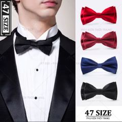 Nơ Nam Dự Tiệc Cưới - Nơ Đeo Cổ Chú Rể, Bê Lễ, Bưng Bê Hoa Quả - Vải Trơn 11cm X 5,5cm