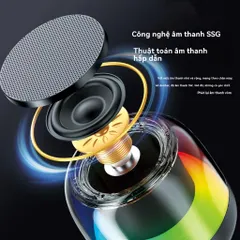 Loa Mini Bluetooth 5.3 Không Dây RGB Di Động - Âm Thanh HD, Đèn LED, Thiết Kế Nhỏ Gọn, Phù Hợp Dã Ngoại và Tiệc Tùng