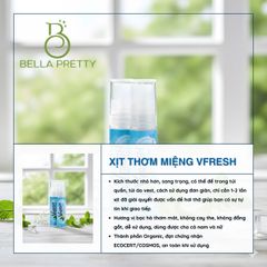 Xịt Thơm Miệng Vfresh Hương Bạc Hà Organic - Giải Pháp Khử Mùi Hôi, Cảm Giác The Mát, Tự Tin Giao Tiếp Mọi Lúc