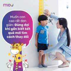 Canxi Midu MenaQ7 180mcg Hỗ Trợ Tăng Chiều Cao và Giúp Xương Chắc Khỏe Cho Trẻ Em - Bổ Sung Cao Cấp Hữu Cơ
