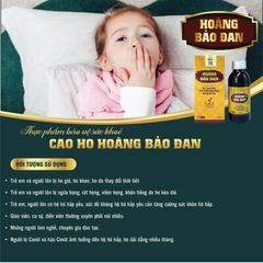 Cao ho Hoàng Bảo Đan 100ml - Hỗ trợ giảm ho, long đờm, bổ phế cho trẻ em và gia đình, tăng cường sức khỏe đường hô hấp