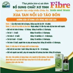 Thực Phẩm Bổ Sung Chất Xơ Tinh Fibre Kids and Mum - Giúp Nhuận Tràng, Tăng Cường Tiêu Hóa, Giảm Nguy Cơ Táo Bón cho Trẻ Em và Người Lớn