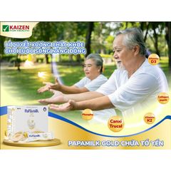 Sữa PaPamilk Gold hỗ trợ loãng xương và hồi phục sức khỏe chứa Tổ Yến (3 in 1) - Hộp 24 gói 32g hữu ích cho người lớn tuổi