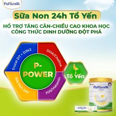 Sữa Non Papamilk Height & Gain 24H chứa Tổ Yến - Tăng Cân và Chiều Cao Cho Trẻ 1-19 tuổi - Hộp 14 Gói 28g, Lon 830g