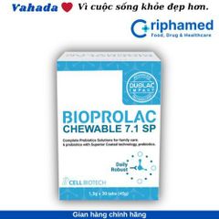 Viên nhai Bioprolac Chewable - Bổ sung lợi khuẩn cho hệ tiêu hóa khỏe mạnh - Hộp 30/60 viên, Dành cho trẻ em và người lớn