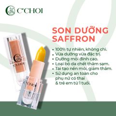 Son Dưỡng Saffron C’Choi - Tinh Dầu Hoa Nghệ Tây Giúp Môi Căng Mọng, Dưỡng Ẩm, Trị Thâm, An Toàn Cho Mọi Đối Tượng