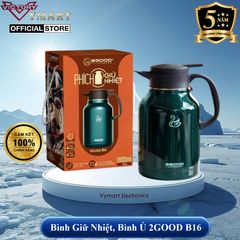 Phích Pha Trà Giữ Nhiệt 1,8L 2GOOD B16 - Giữ Nóng Lạnh 24h, Chất Liệu Inox 304 An Toàn, Bảo Hành 5 Năm