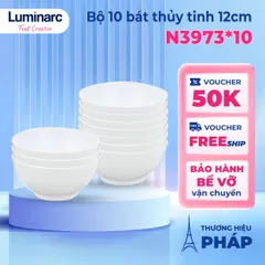Bộ 6 Bát Cơm Thủy Tinh Luminarc Diwali 12cm N3973*6 - Bát Con Chất Lượng Cao Chính Hãng Pháp, An Toàn Sức Khỏe