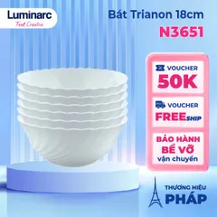 Tô Phở Thủy Tinh Luminarc Trianon 18cm An Toàn, Chịu Nhiệt, Dùng Trong Lò Vi Sóng - Đồ Gia Dụng Nhà Bếp Cao Cấp