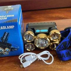Đèn Pin Đội Đầu 5 Bóng LED Siêu Sáng, Chống Nước - Dụng Cụ Thể Thao Ngoài Trời, Cắm Trại, Làm Việc Trong Điều Kiện Tối, Tiết Kiệm Năng Lượng