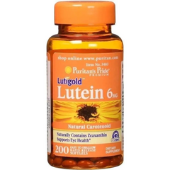Viên Uống Bổ Mắt Puritan's Pride Lutigold Lutein 6mg 200 Viên - Hỗ Trợ Giảm Mỏi Mắt, Tăng Cường Thị Lực, Sản Phẩm Từ Mỹ