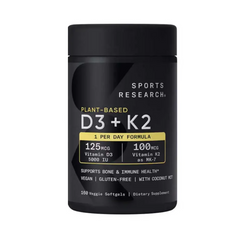 Viên Hỗ Trợ Xương Khớp Vitamin D3 + K2 Sports Research – 160 Viên Veggie Softgels, Hỗ Trợ Sức Khỏe Xương Khớp và Miễn Dịch