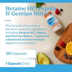 Viên Uống Betaine HCL Pepsin Gentian Bitters NOW Hỗ Trợ Hệ Tiêu Hoá Khoẻ Mạnh (Hộp 120 viên) - YoungFit