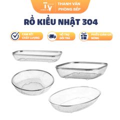 Rổ Inox Kiểu Nhật 304 - Đồ Gia Dụng Nhà Bếp Chất Lượng Cao, Kích Thước 38x28x6cm, Tiện Ích Và Đa Dạng (TV1262)