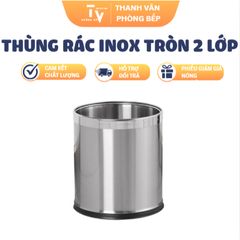 Thùng rác inox tròn 2 lớp (TV1396)