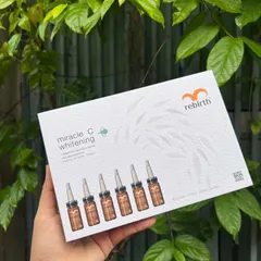 Serum Dưỡng Trắng Da Rebirth Miracle C Whitening - Hộp 6 Ống 10ml, Làm Trắng, Giảm Nám, Cấp Ẩm, Chống Lão Hóa Da