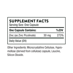 Viên Kẽm Hữu Cơ Zinc Picolinate THORNE 60 Viên - Tăng Đề Kháng, Hỗ Trợ Cân Bằng Nội Tiết Tố, Sức Khỏe Tốt Hơn Cho Cơ Thể