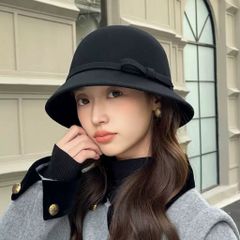 Mũ Fedora Dạ Ép Thời Trang - Nón Cụp Đính Nơ Xinh Xắn Giữ Ấm, Phụ Kiện Năng Động Phù Hợp Mọi Trang Phục