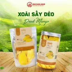 Xoài Sấy Dẻo Bazanland - Đặc Sản Việt Nam, Ngọt Thiên Nhiên, Dẻo Mềm Thơm Ngon - Túi Zip 400g / Lon Nhựa 325g
