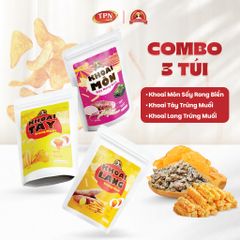 Snack Khoai Đặc Sản Mama's Food - Bộ 3 Túi Snack Khoai Tây Trứng Muối, Khoai Lang Trứng Muối, Khoai Môn Rong Biển - Giòn Tan, Đậm Đà, Tuyệt Ngon