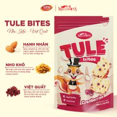 Snack Tule Bites Millinuts 100g - Thơm Ngon Vị Nho Khô, Việt Quất, Hạt Bí, Gừng & Mật Ong - Ăn Vặt Healthy, Tiện Lợi