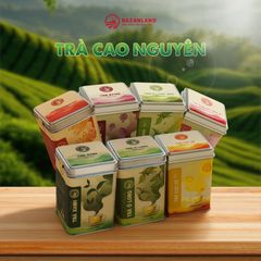Trà Cao Nguyên Bazanland - Bộ Sưu Tập Hương Vị Đặc Trưng Việt Nam - Trà Atisô, Trà Ô Long, Trà Xanh Hộp Thiếc Cao Cấp