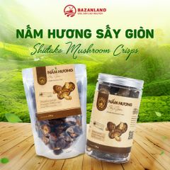 Nấm Hương Sấy Giòn Bazanland - Đặc Sản Cao Nguyên Tươi Ngon, Bánh Snack Lành Mạnh 200g - Snack Chay Giòn Tan Từ Thiên Nhiên