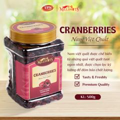 Nam Việt Quất Millinuts 500g - Snack Dẻo Ngọt Tự Nhiên, Ăn Vặt Lành Mạnh Từ Việt Nam, Hương Vị Tươi Ngon, Không Chất Bảo Quản