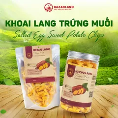 Khoai Lang Trứng Muối Bazanland - Đặc Sản Cao Nguyên Giòn Tan Hương Vị Mặn Ngọt Ngon Miệng - Túi Zip 250g / Lon Nhựa 175g