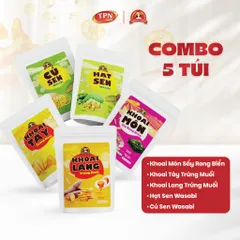 Combo Snack Đặc Sản Mama's Food - Snack Khoai Tây, Khoai Lang và Củ Sen Sấy Wasabi Giòn Rụm Ngon Miệng - Túi 100g/150g