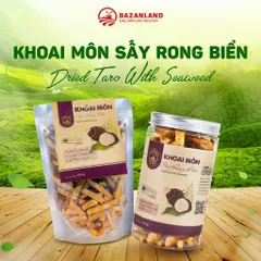 Khoai Môn Sấy Rong Biển Bazanland - Món Ăn Vặt Giòn Tan, Hương Vị Biển Tươi Ngon - Túi Zip 275g / Lon Nhựa 175g