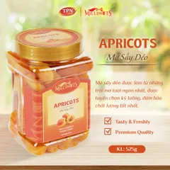 Mơ Sấy Dẻo Millinuts 525g - Bánh ngọt tự nhiên, vị chua thanh mát, hoàn hảo cho món ăn vặt lành mạnh và ngon miệng