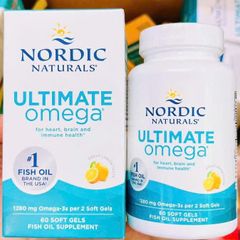 Dầu Cá Nordic Naturals Ultimate Omega 1280mg 60 Viên Hương Chanh - Tăng Cường Sức Khỏe Tim Mạch và Não Bộ Mỹ
