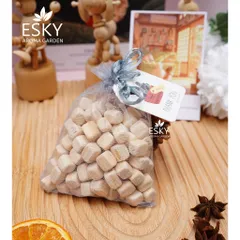 Túi Thơm Hạt Gỗ ESKY Aroma Garden - Khử Mùi Tự Nhiên, Treo Ô Tô & Tủ Quần Áo, Dùng Kèm Tinh Dầu Thiên Nhiên, Gỗ Pơ Mu Sang Trọng