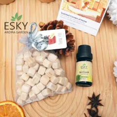 Túi Thơm Hạt Gỗ ESKY Aroma Garden - Khử Mùi Tự Nhiên, Treo Ô Tô & Tủ Quần Áo, Dùng Kèm Tinh Dầu Thiên Nhiên, Gỗ Pơ Mu Sang Trọng