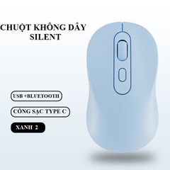 Chuột Không Dây BAK 6600 - Chuột Sạc Pin Tích Hợp Bluetooth & USB 2.4GHz, Thiết Kế Ergonomic, Phù Hợp Laptop & PC