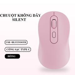 Chuột Không Dây BAK 6600 - Chuột Sạc Pin Tích Hợp Bluetooth & USB 2.4GHz, Thiết Kế Ergonomic, Phù Hợp Laptop & PC